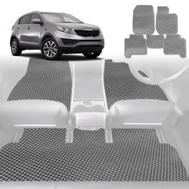6D Diamond Car Floor Mats for Kia Sportage 2010 - 2015 - Custom-Fit Carpet Liner - 0