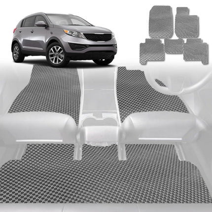 6D Diamond Car Floor Mats for Kia Sportage 2010 - 2015 - Custom-Fit Carpet Liner - 0