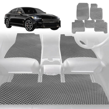 6D Diamond Car Floor Mats for Kia Stinger 2017 - Current CK - Custom-Fit Carpet Liner - 0
