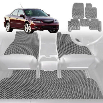 6D Diamond Car Floor Mats for Mazda 6 2002 - 2008 GG, GH, GY, GH1 - Custom-Fit Carpet Liner - 0