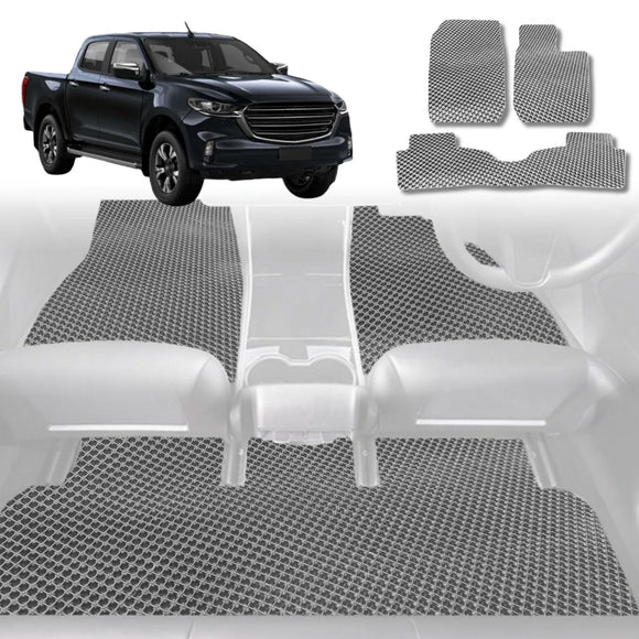 6D Diamond Car Floor Mats for Mazda BT-50 Dual Cab 2020 - 2024 (TF) - Custom-Fit Carpet Liner