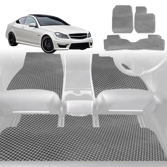 6D Diamond Car Floor Mats for Mercedes-Benz C-class 2007 - 2014 Coupe (W204) - Custom-Fit Carpet Liner