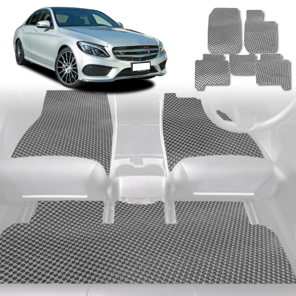 6D Diamond Car Floor Mats for Mercedes-Benz C-class 2014 - 2021 Sedan (W205) - Custom-Fit Carpet Liner - 0