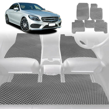 6D Diamond Car Floor Mats for Mercedes-Benz C-class 2014 - 2021 Sedan (W205) - Custom-Fit Carpet Liner - 0