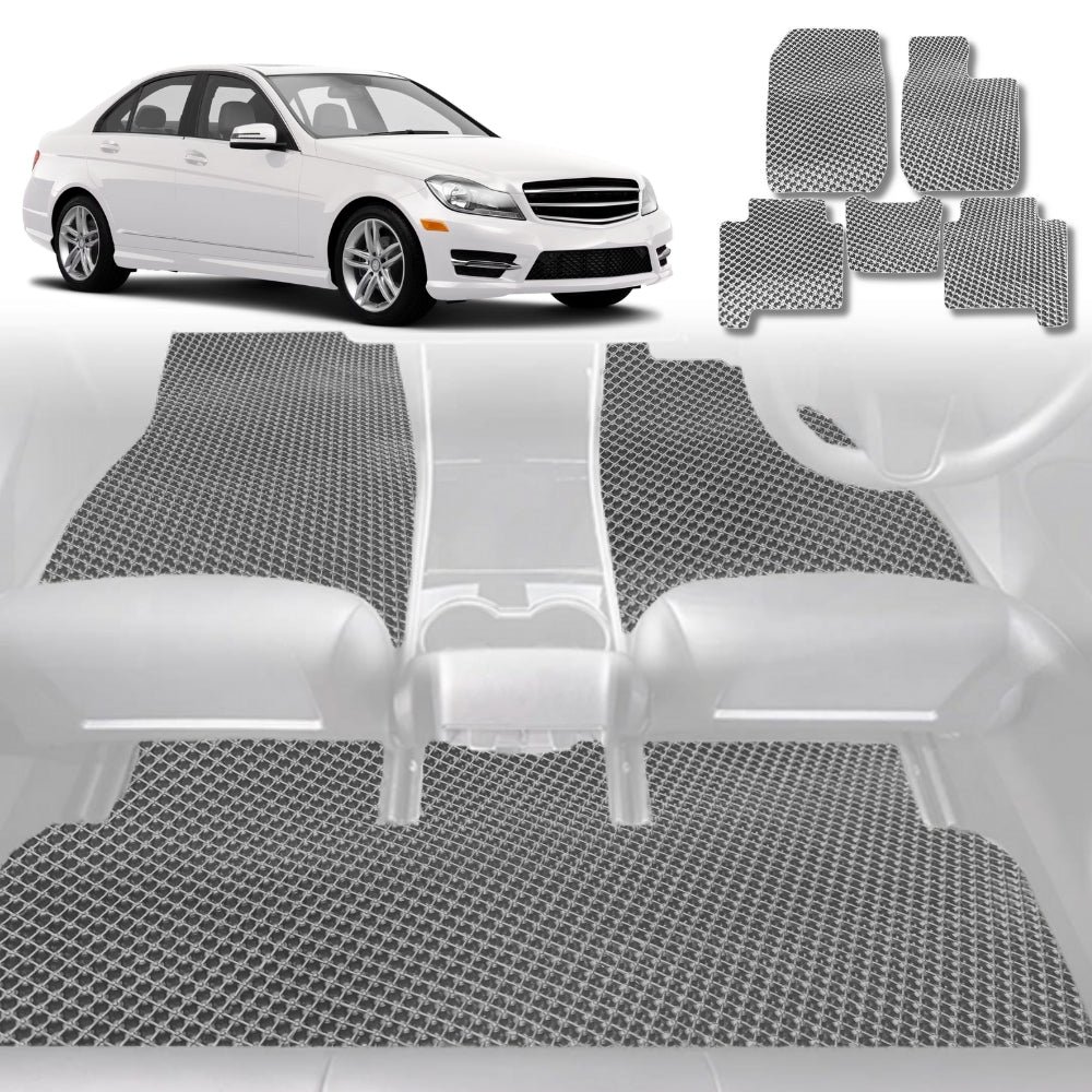 6D Diamond Car Floor Mats for Mercedes-Benz C-class 2007 - 2014 Sedan (W204) - Custom-Fit Carpet Liner - 0