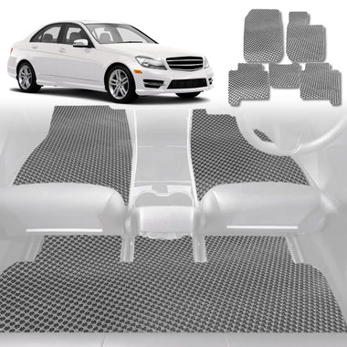 6D Diamond Car Floor Mats for Mercedes-Benz C-class 2007 - 2014 Sedan (W204) - Custom-Fit Carpet Liner - 0