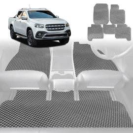 6D Diamond Car Floor Mats for Mercedes-Benz X-Class 2017 - 2021 Ute - Custom-Fit Carpet Liner - 0