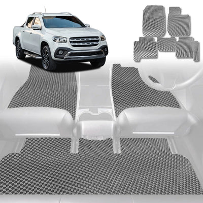 6D Diamond Car Floor Mats for Mercedes-Benz X-Class 2017 - 2021 Ute - Custom-Fit Carpet Liner - 0