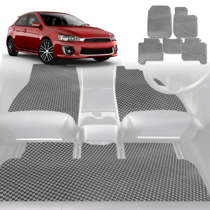 6D Diamond Car Floor Mats for Mitsubishi Lancer 2007 - 2017 Manual (CJ) - Custom-Fit Carpet Liner - 0