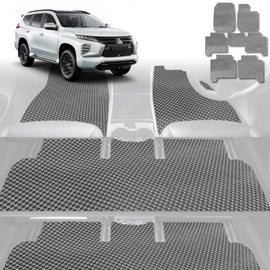 6D Diamond Car Floor Mats for Mitsubishi Pajero Sport 2015 - Current (KR/KS/QE/QF) - Custom-Fit Carpet Liner - 0