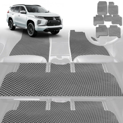 6D Diamond Car Floor Mats for Mitsubishi Pajero Sport 2015 - Current (KR/KS/QE/QF) - Custom-Fit Carpet Liner - 0