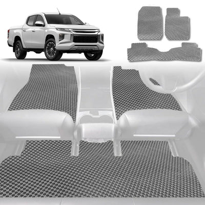 6D Diamond Car Floor Mats for Mitsubishi Triton Club Cab 2015 - 2023 (MQ MR) - Custom-Fit Carpet Liner - 0