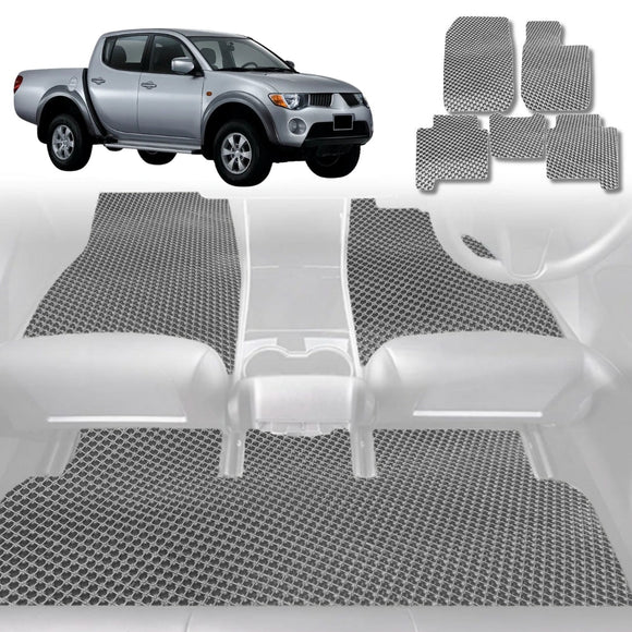 6D Diamond Car Floor Mats for Mitsubishi Triton Double Cab 2006 - 2015 (ML MN) - Custom-Fit Carpet Liner