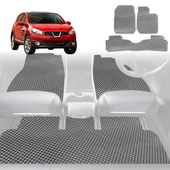 6D Diamond Car Floor Mats for Nissan Dualis 2007 - 2014 J10 - Custom-Fit Carpet Liner