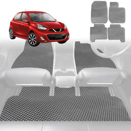 6D Diamond Car Floor Mats for Nissan Micra 2007 - 2010 (K12) - Custom-Fit Carpet Liner - 0