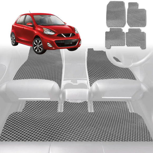 6D Diamond Car Floor Mats for Nissan Micra 2007 - 2010 (K12) - Custom-Fit Carpet Liner