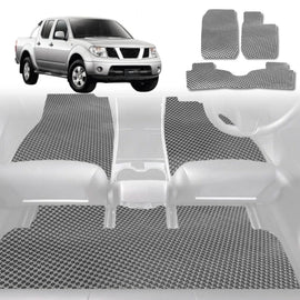 6D Diamond Car Floor Mats for Nissan Navara Dual Cab 2005 - 2014 (D40 ST/STX) - Custom-Fit Carpet Liner - 0