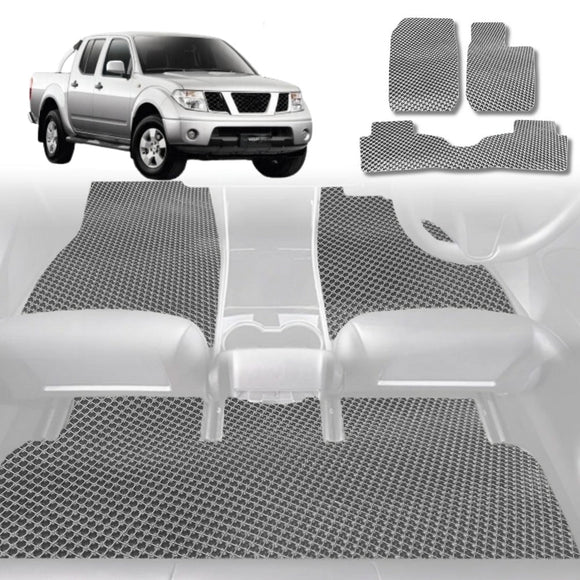 6D Diamond Car Floor Mats for Nissan Navara Dual Cab 2005 - 2014 (D40 ST/STX) - Custom-Fit Carpet Liner