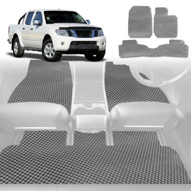 6D Diamond Car Floor Mats for Nissan Navara Dual Cab 1997 - 2018 (DX/D22 STR) - Custom-Fit Carpet Liner - 0