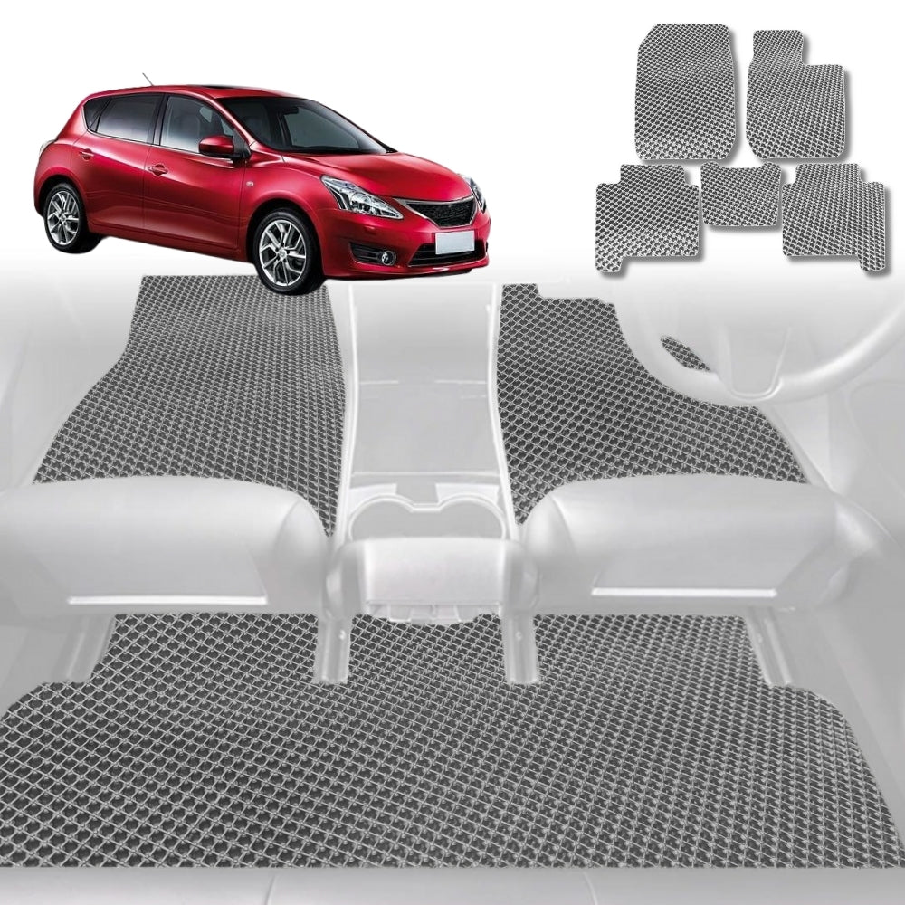 6D Diamond Car Floor Mats for Nissan Tiida 2006 - 2013 C11 - Custom-Fit Carpet Liner - 0