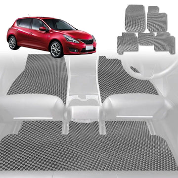 6D Diamond Car Floor Mats for Nissan Tiida 2006 - 2013 C11 - Custom-Fit Carpet Liner - 0