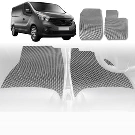6D Diamond Car Floor Mats for Renault Trafic 2014 - Current (X82) - Custom-Fit Carpet Liner - 0