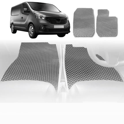 6D Diamond Car Floor Mats for Renault Trafic 2014 - Current (X82) - Custom-Fit Carpet Liner - 0