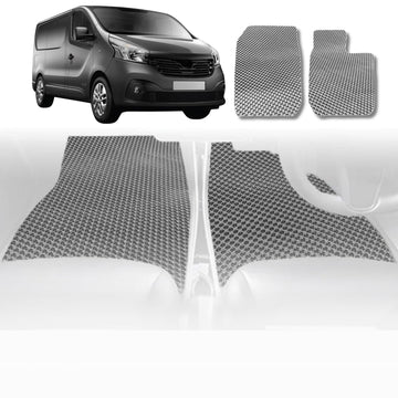 6D Diamond Car Floor Mats for Renault Master Van 2010 - Current X70, X62 - Custom-Fit Carpet Liner - 0