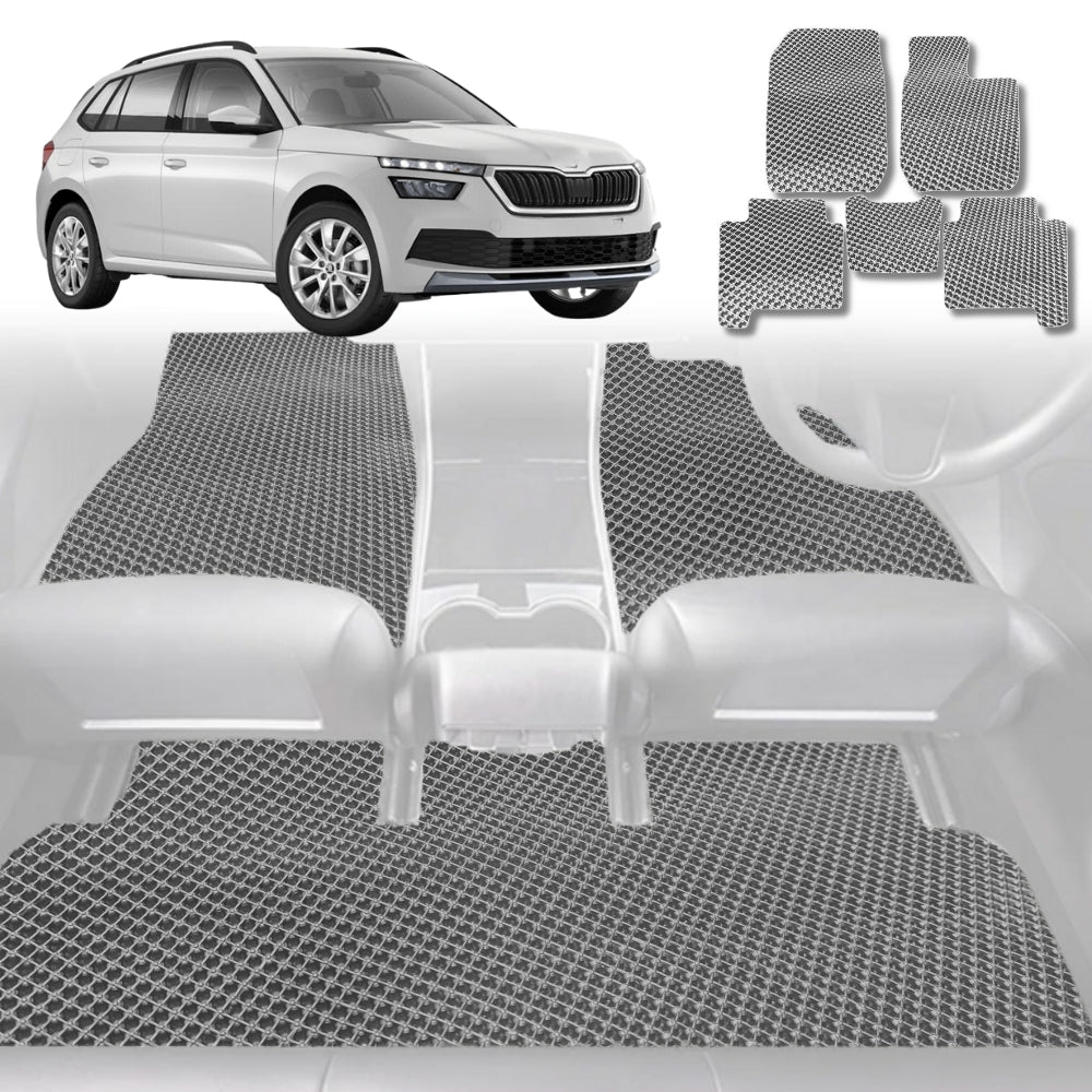 6D Diamond Car Floor Mats for Skoda Kamiq 2019 - Current NW - Custom-Fit Carpet Liner - 0