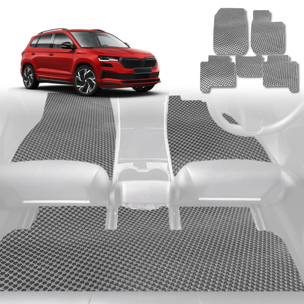 6D Diamond Car Floor Mats for Skoda Karoq 2017 - Current NU - Custom-Fit Carpet Liner - 0