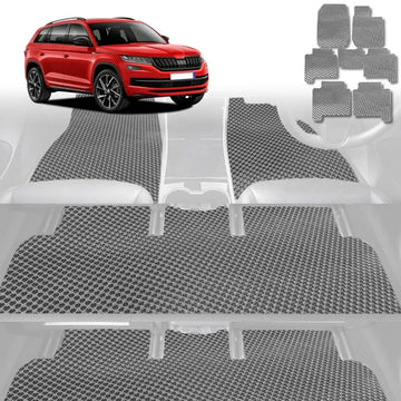 6D Diamond Car Floor Mats for Skoda Kodiaq 2017 - Current NS - Custom-Fit Carpet Liner - 0