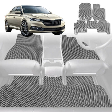 6D Diamond Car Floor Mats for Skoda Octavia 2013 - 2020 NE - Custom-Fit Carpet Liner - 0