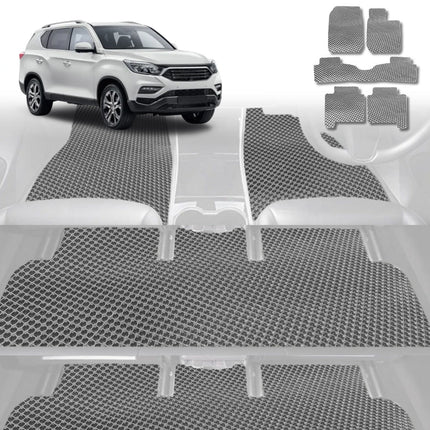 6D Diamond Car Floor Mats for SsangYong Rexton 2017 - Current Y290, Y400, Y450 - Custom-Fit Carpet Liner - 0
