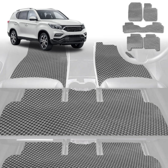 6D Diamond Car Floor Mats for SsangYong Rexton 2017 - Current Y290, Y400, Y450 - Custom-Fit Carpet Liner