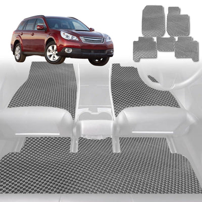 6D Diamond Car Floor Mats for Subaru Outback 2009 - 2014 4GEN - Custom-Fit Carpet Liner - 0