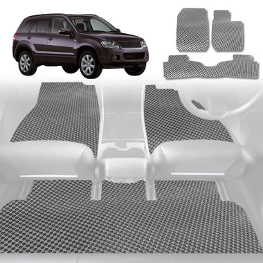 6D Diamond Car Floor Mats for Suzuki Grand Vitara 2005 - 2015 (3-Door) - Custom-Fit Carpet Liner - 0