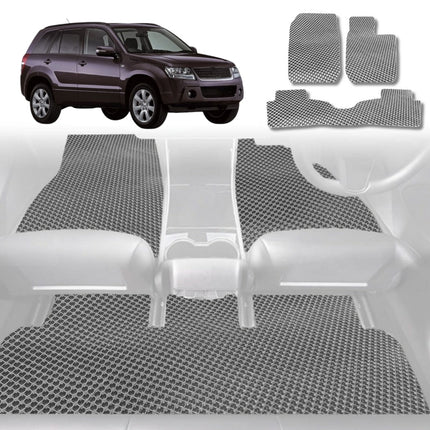6D Diamond Car Floor Mats for Suzuki Grand Vitara 2005 - 2015 (3-Door) - Custom-Fit Carpet Liner - 0
