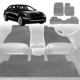 6D Diamond Car Floor Mats for Tesla Model 3 2017 - 2023 - Custom-Fit Carpet Liner - 0