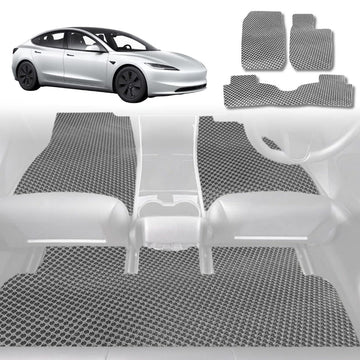 6D Diamond Car Floor Mats for Tesla Model 3 2024 - Current (Highlander) - Custom-Fit Carpet Liner - 0