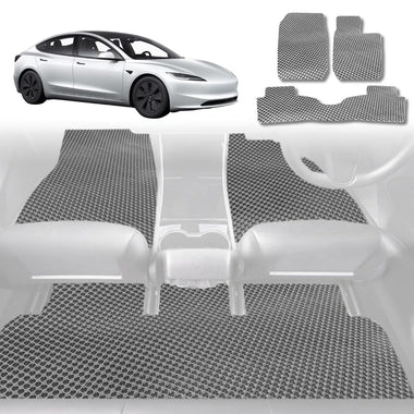 6D Diamond Car Floor Mats for Tesla Model 3 2024 - Current (Highlander) - Custom-Fit Carpet Liner - 0