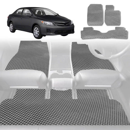 6D Diamond Car Floor Mats for Toyota Corolla 2007 - 2012 Hatch/Sedan (E140/150) - Custom-Fit Carpet Liner - 0