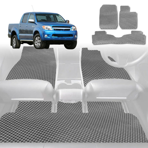6D Diamond Car Floor Mats for Toyota Hilux Double Cab 1997 - 2005 - Custom-Fit Carpet Liner