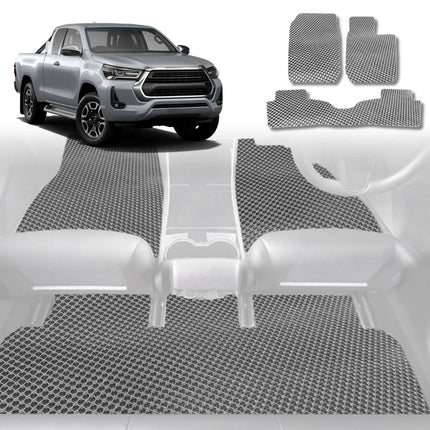 6D Diamond Car Floor Mats for Toyota Hilux Double Cab 2005 - 2015 - Custom-Fit Carpet Liner - 0