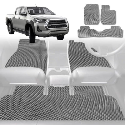 6D Diamond Car Floor Mats for Toyota Hilux Double Cab 2015 - Current - Custom-Fit Carpet Liner - 0