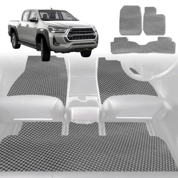 6D Diamond Car Floor Mats for Toyota Hilux Double Cab 2015 - Current - Custom-Fit Carpet Liner