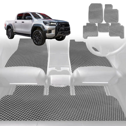 6D Diamond Car Floor Mats for Toyota Hilux Extra Cab 2015 - Current - Custom-Fit Carpet Liner - 0