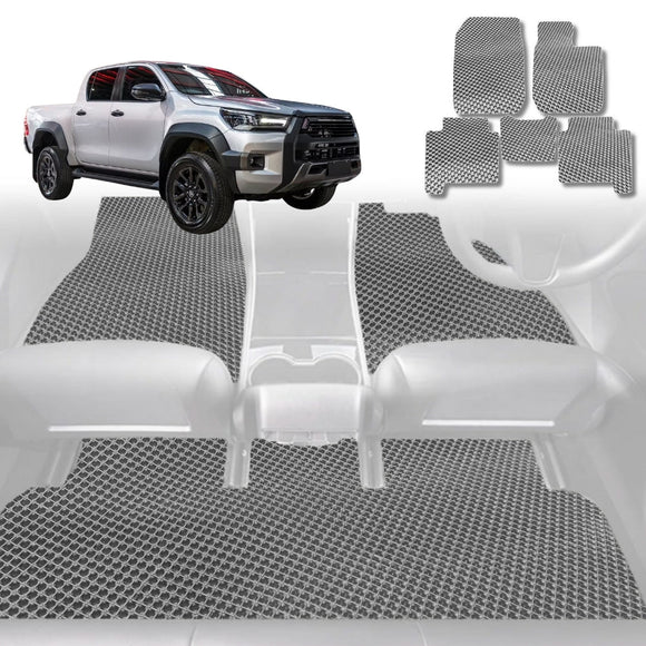 6D Diamond Car Floor Mats for Toyota Hilux Extra Cab 2015 - Current - Custom-Fit Carpet Liner