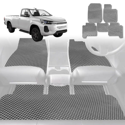 6D Diamond Car Floor Mats for Toyota Hilux Single Cab 2015 - Current - Custom-Fit Carpet Liner - 0