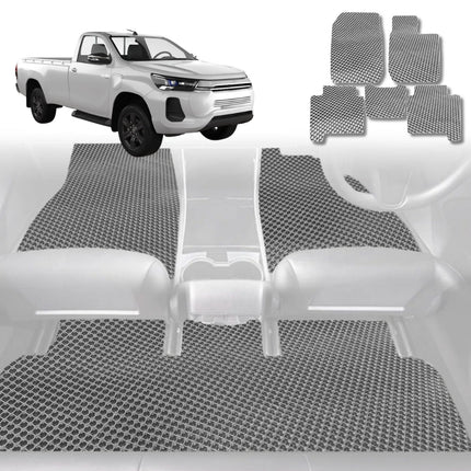 6D Diamond Car Floor Mats for Toyota Hilux Single Cab 2015 - Current - Custom-Fit Carpet Liner - 0