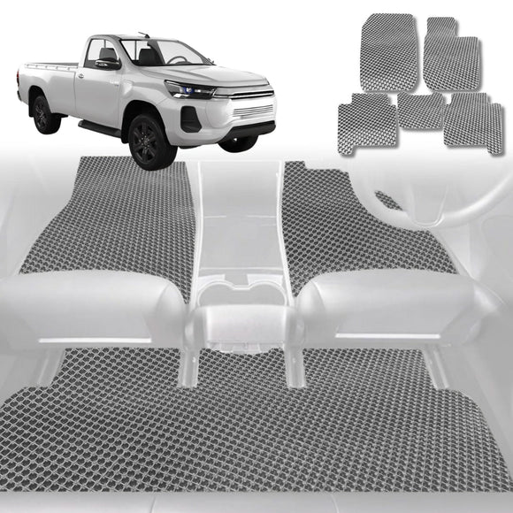 6D Diamond Car Floor Mats for Toyota Hilux Single Cab 2015 - Current - Custom-Fit Carpet Liner